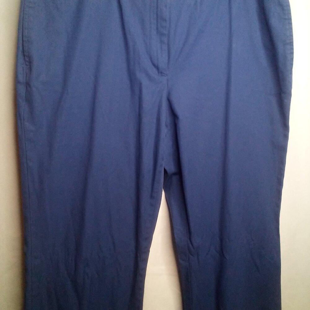 Lands' End Pants 14 Women Pockets Straight Blue - Picture 11 of 16